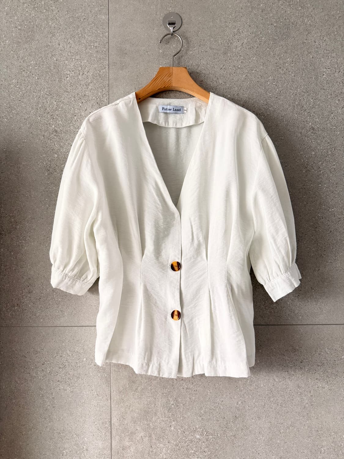 화이트 블라우스 퍼프소매 상품이미지1