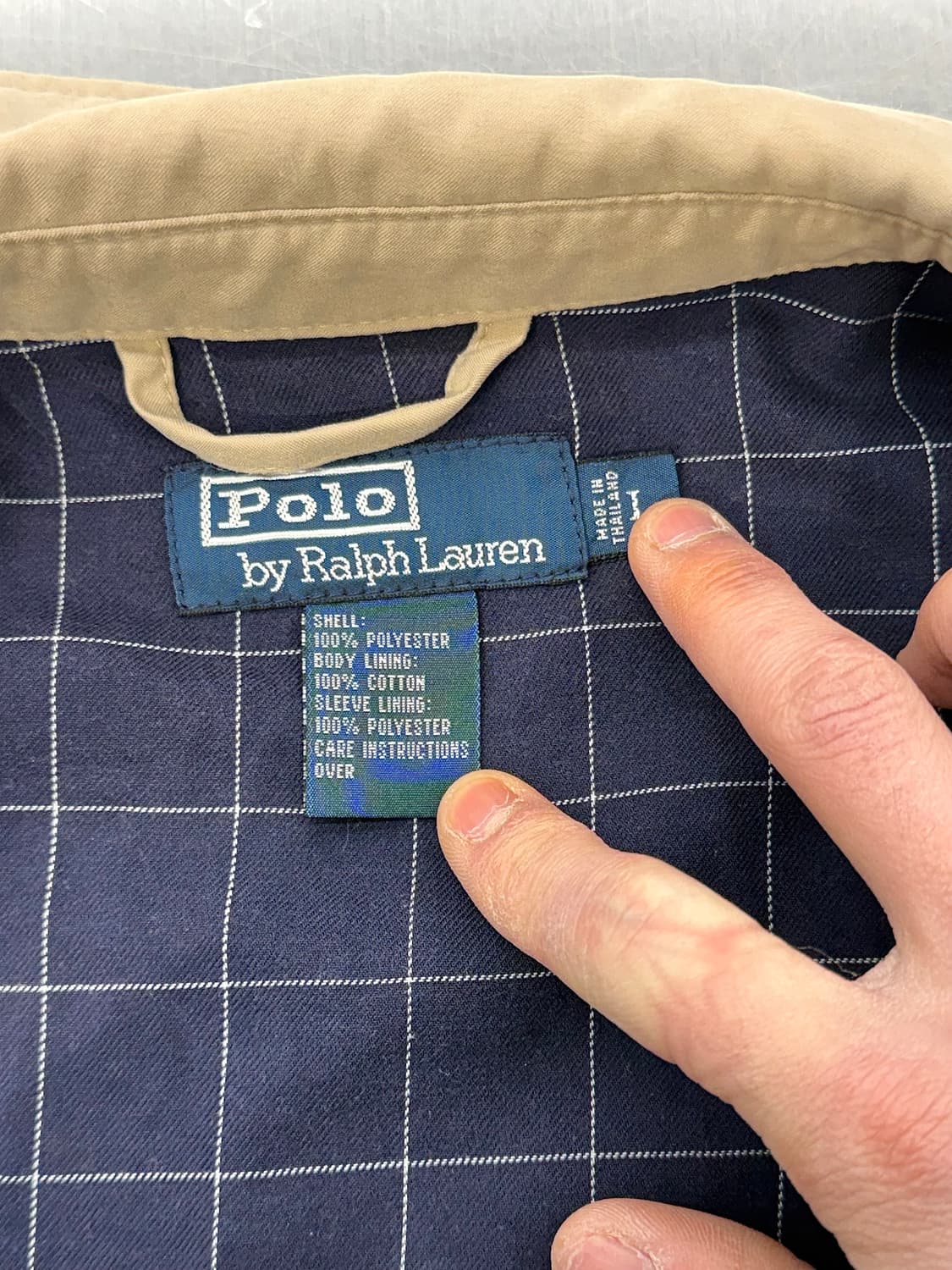 폴로 랄프로렌 아이보리 폴리쉘 체크 바이스윙 자켓 상품이미지7