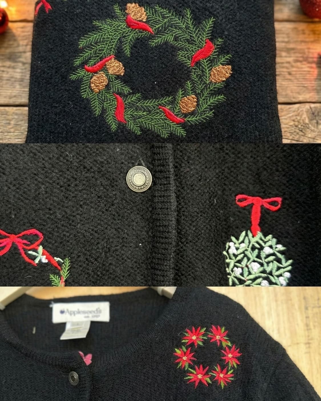 Appleseed's 크리스마스 리본 가디건 상품이미지3