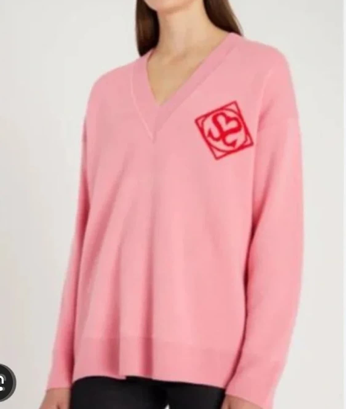 산드로 SANDRO 브이넥 로고 니트 1사이즈 상품이미지1