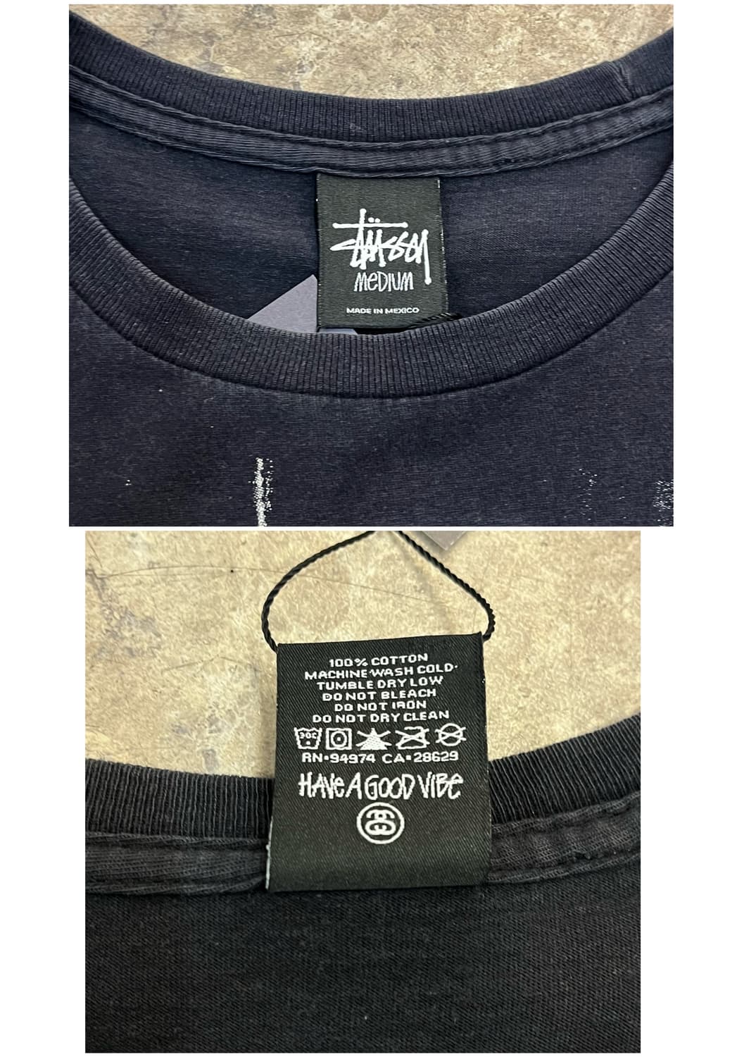 스투시 월드 투어 반팔티 블랙 M #csz3483 상품이미지3