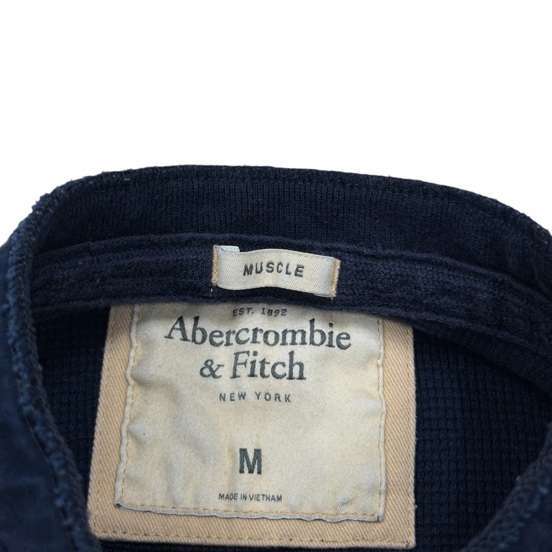 아베크롬비 빈티지 헨리넥 Y2K 긴팔 네이비 M 상품이미지4