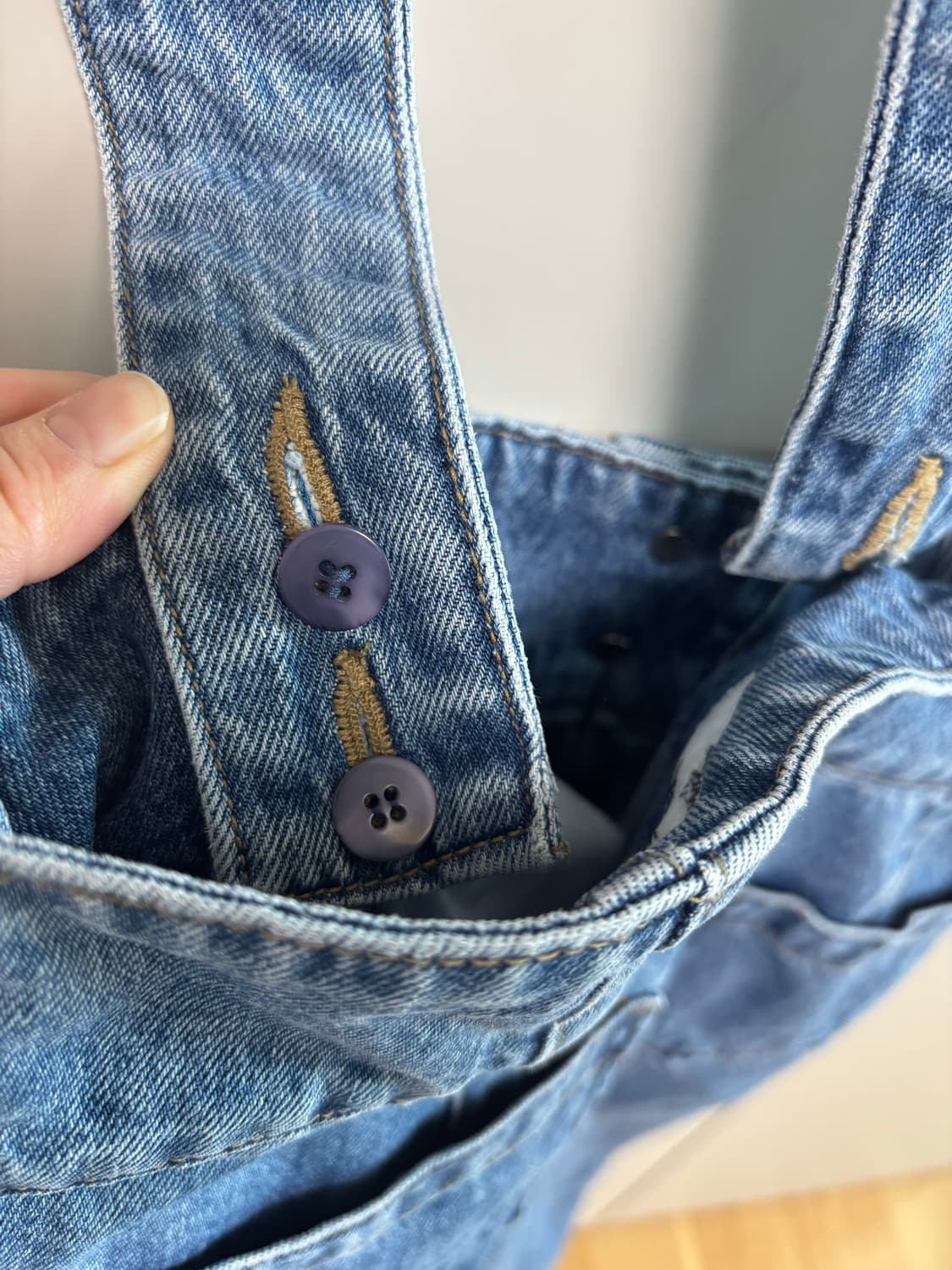 오브제 데님 멜빵 바지 상품이미지6