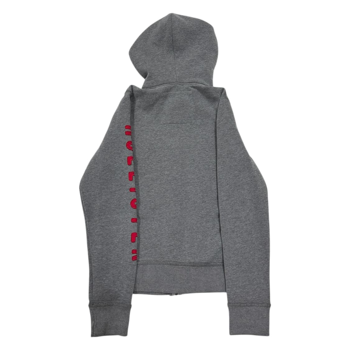 홀리스터 스펠로고 Y2K 기모 후드집업 자켓 그레이 레드 S 상품이미지3