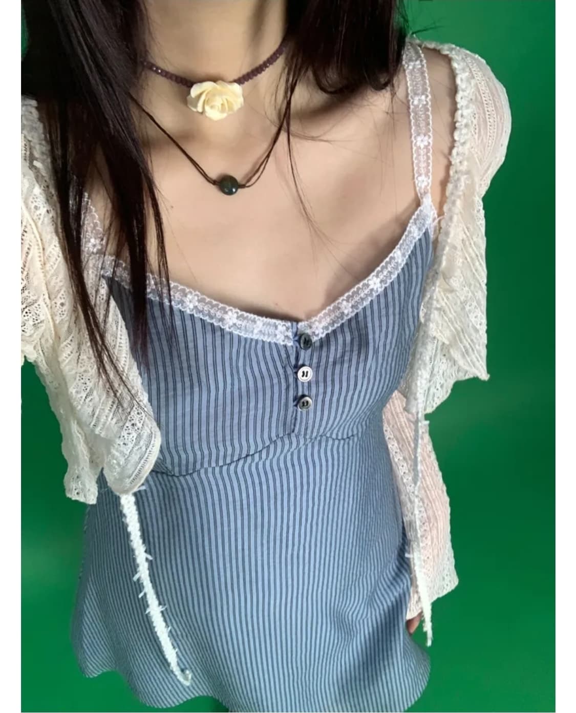 루루서울 미도 카페 원피스 블루 S 상품이미지1