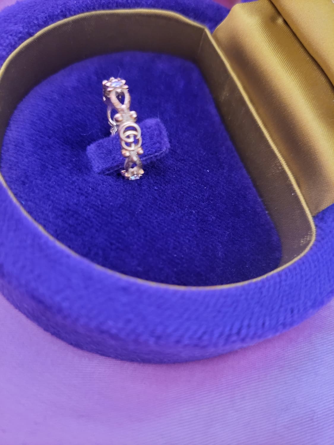 정품)급처상태좋음!구찌 18k 다이아몬드 장식 구찌로고 플로라 링 꽃반지 상품이미지6