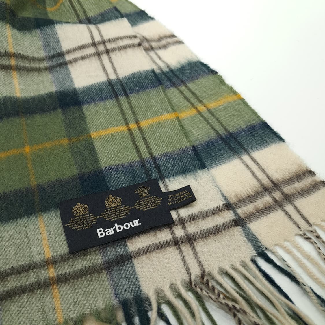 MX315 바버 그린 타탄체크 메리노 캐시미어 목도리 머플러 상품이미지5