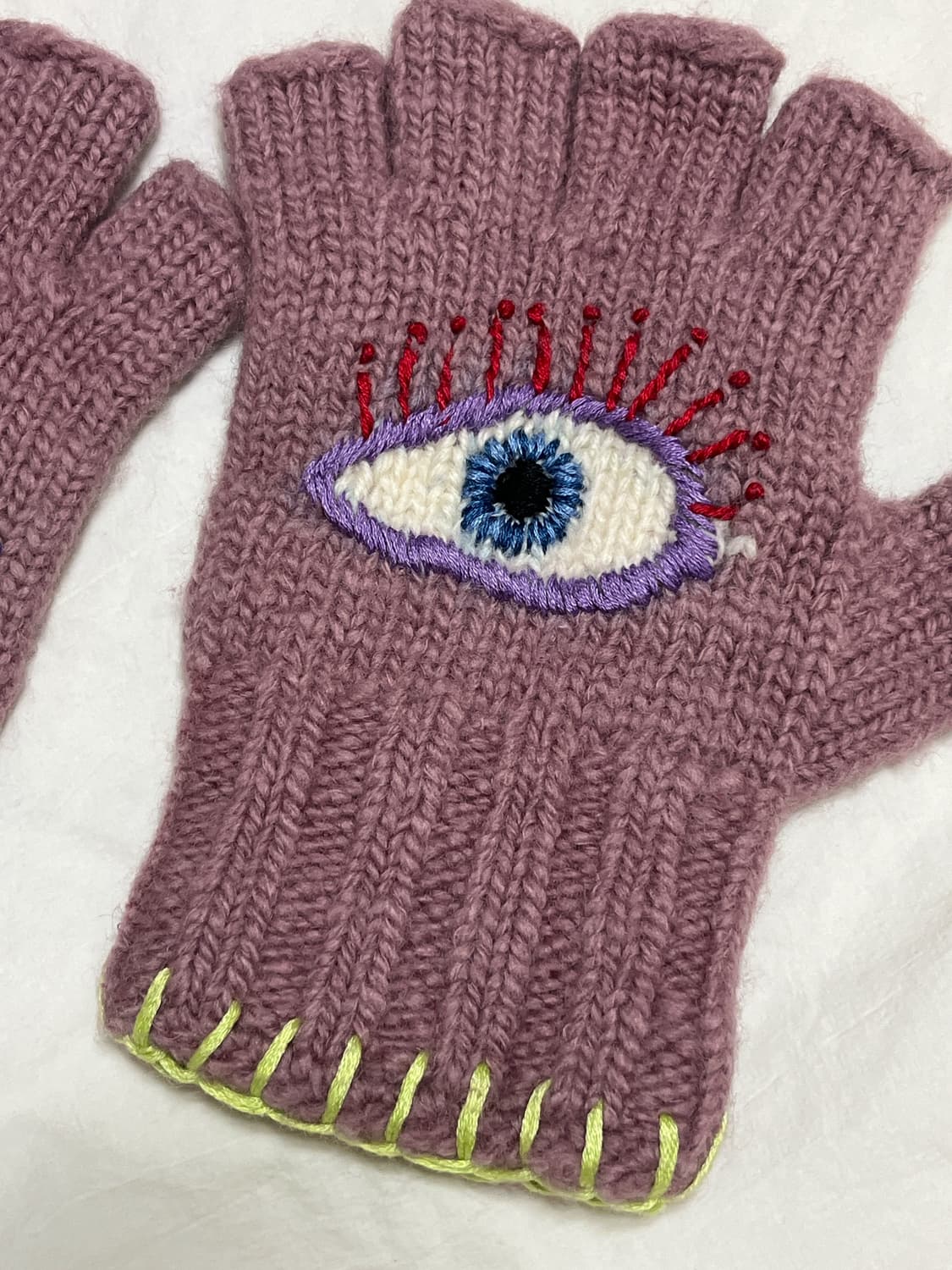 캐피탈 울 포크테일 글러브 스피크이지 자수 핑크 상품이미지5