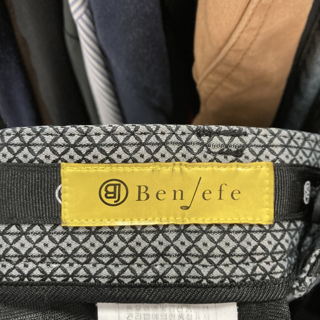 벤제프 남성골프팬츠 블랙 패턴 37-38  상품이미지4