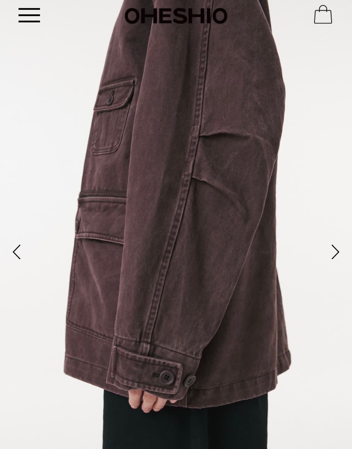 오헤시오 26ss 코튼 워크자켓 퍼플색상 상품이미지3