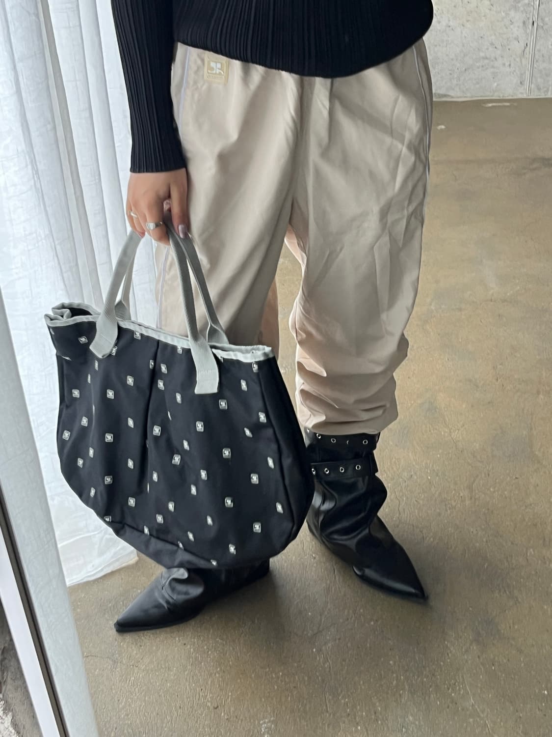 00s Courreges 꾸레쥬 로고 패턴 나일론 백 상품이미지3