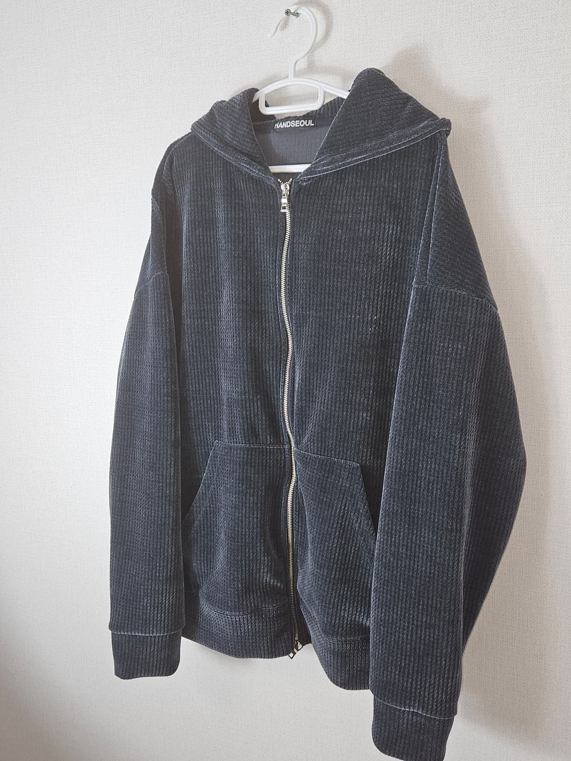 HANDSEOUL 벨루아 벨벳 골덴 후드집업 자켓 오버핏 헤비코튼 상품이미지1