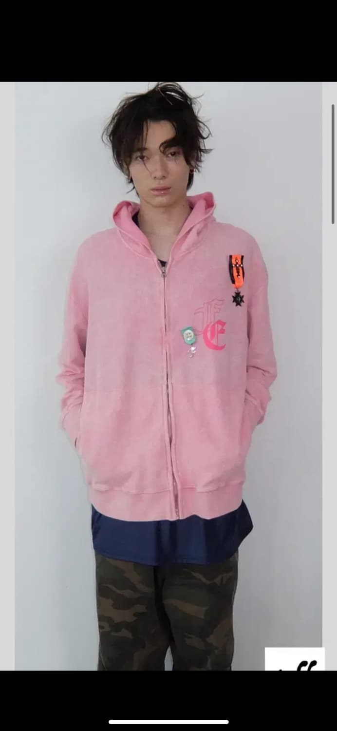 샵페어리 와플 후드집업 네온핑크 상품이미지1