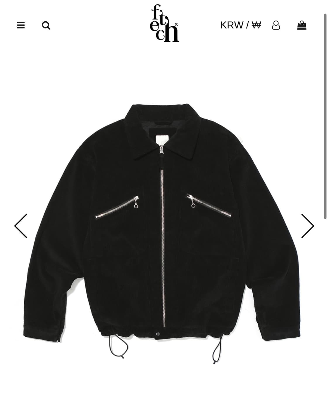 Fetch 코듀로이 워크 자켓 블랙 L 상품이미지1