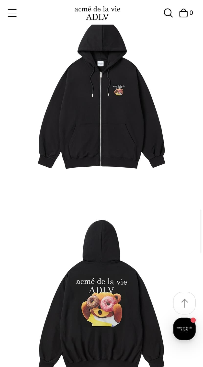 아크메드라비  26SS 신상 아크페이스 집업후드티 상품이미지1