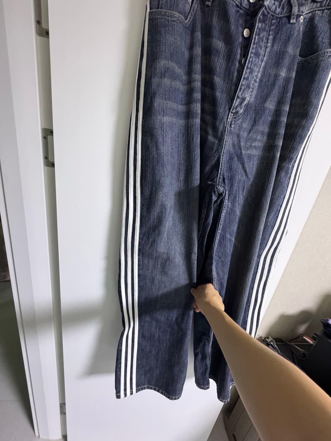 <S> 발렌시아가 아디다스 중청 배기 데님 팬츠 상품이미지3