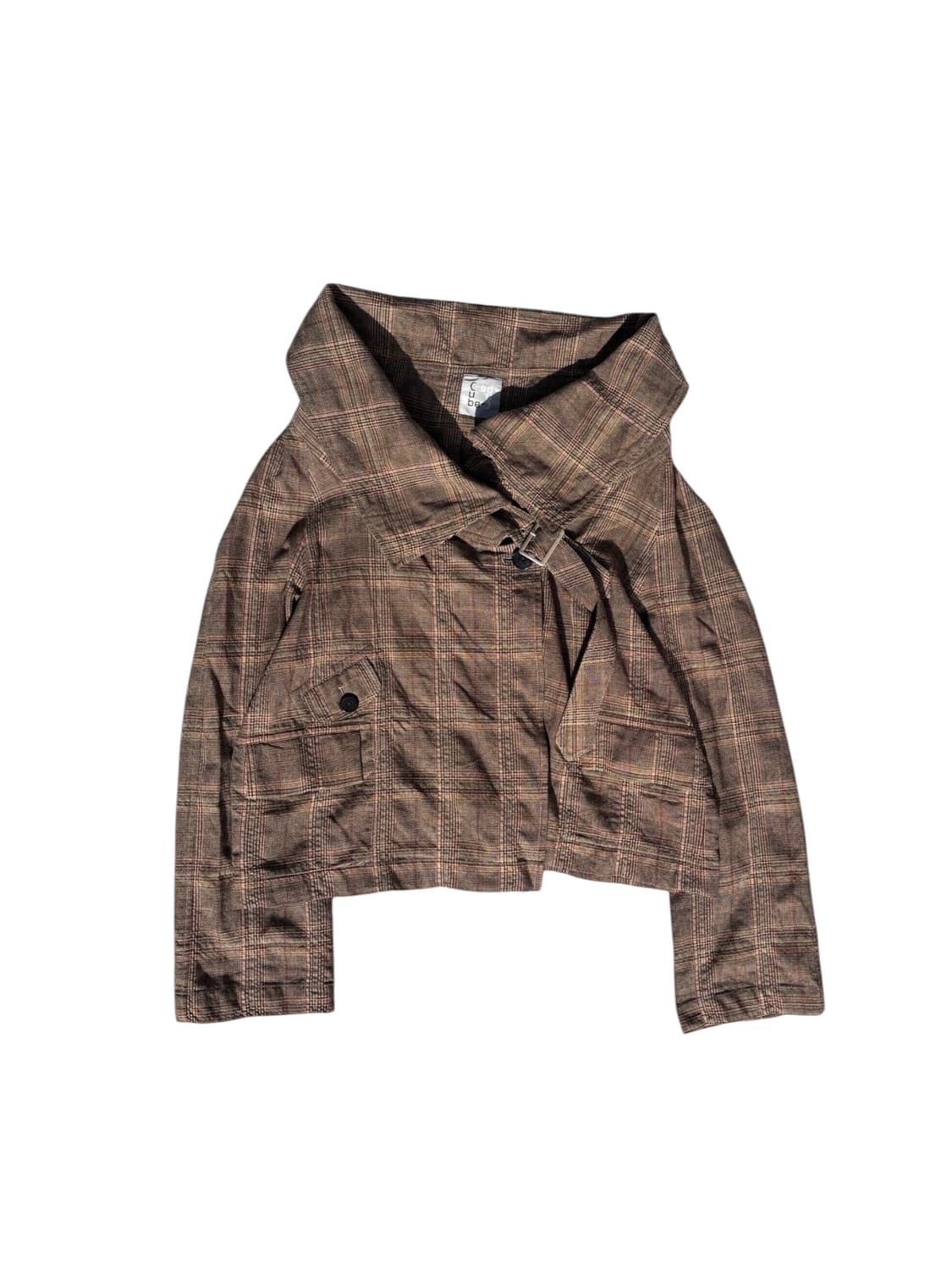 Plaid Wide Collar 2-Way Jacket 상품이미지2