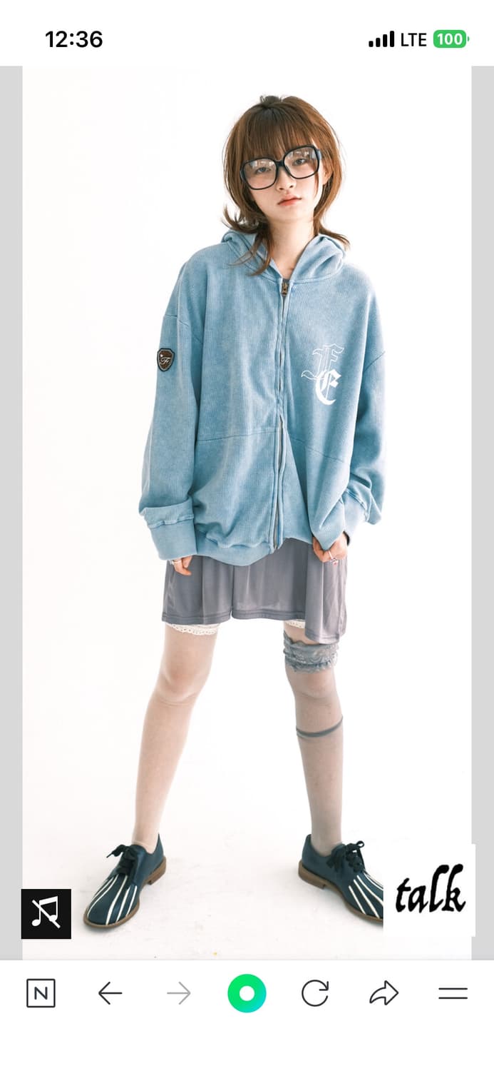 color washing waffle zip-up (sky blue) 상품이미지1