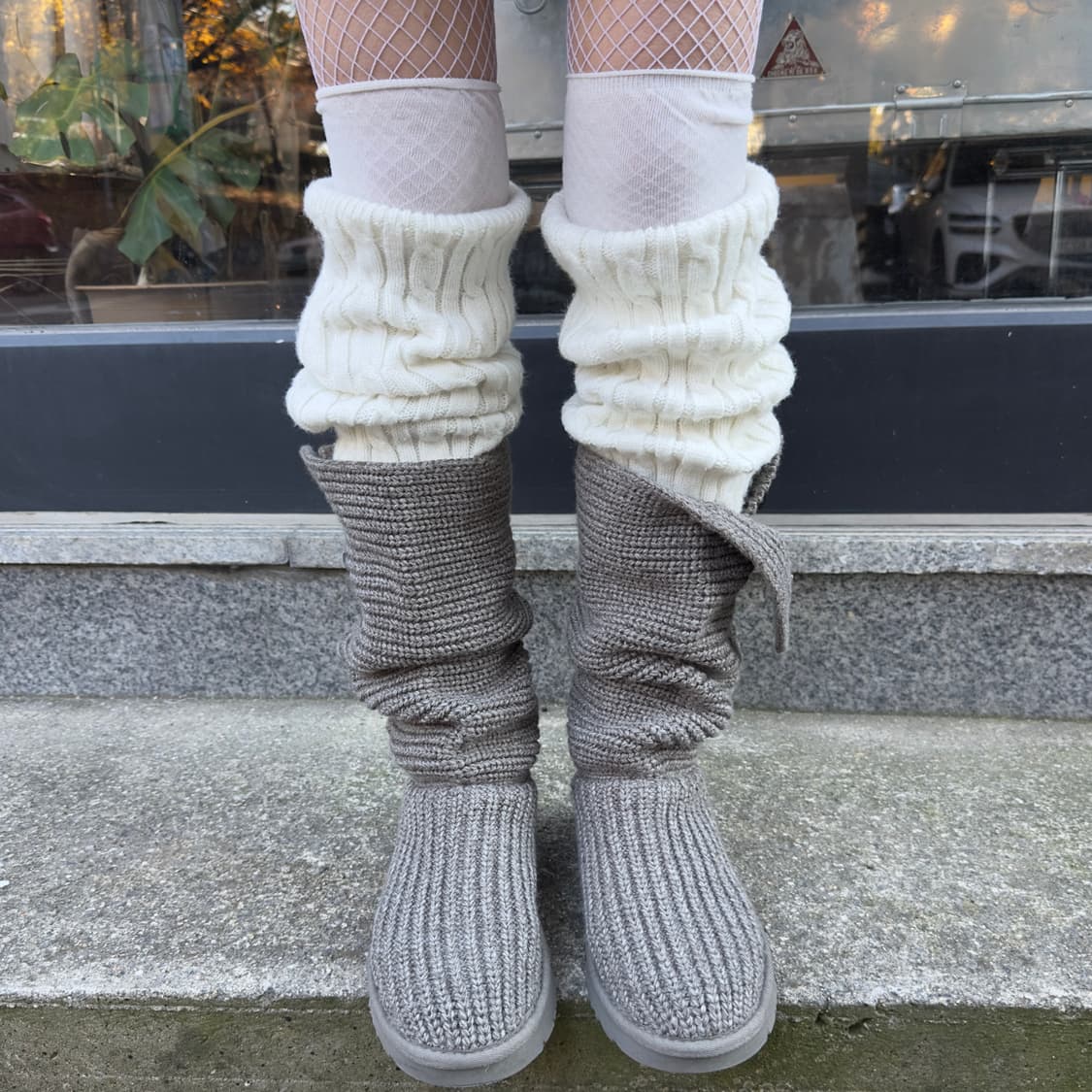 2000s Y2K 니트 카디 어그 부츠 상품이미지4