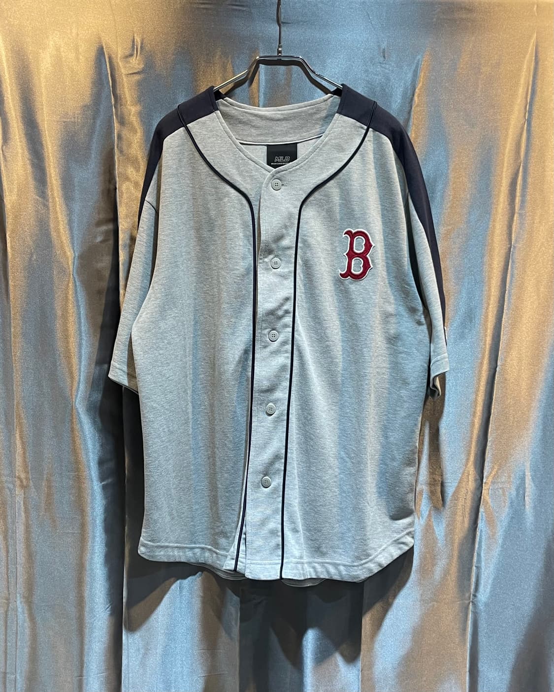 L MLB 베이스볼 배색 코튼 하프 져지 상품이미지2