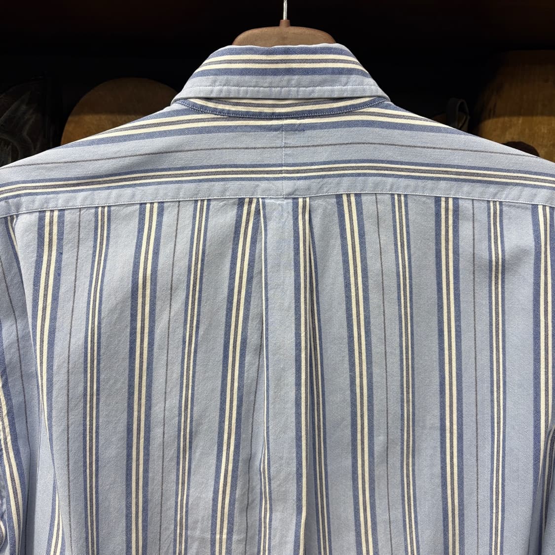 90s 폴로 랄프로렌 쓰리컬러 멀티 스트라이프 옥스포드 셔츠 N331 상품이미지6