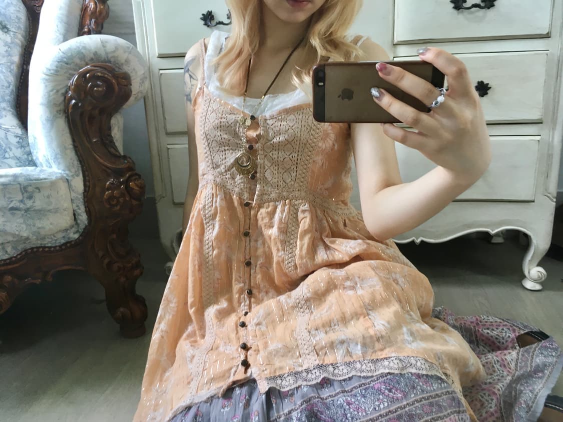 Axes femme 페어리 코랄 레이스 슬리브리스 원피스 상품이미지4