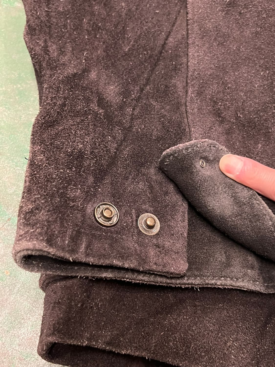 90's [XL] 가죽 자켓 빈티지 스웨이드 레더 퀼팅 풀집업 자켓 상품이미지6