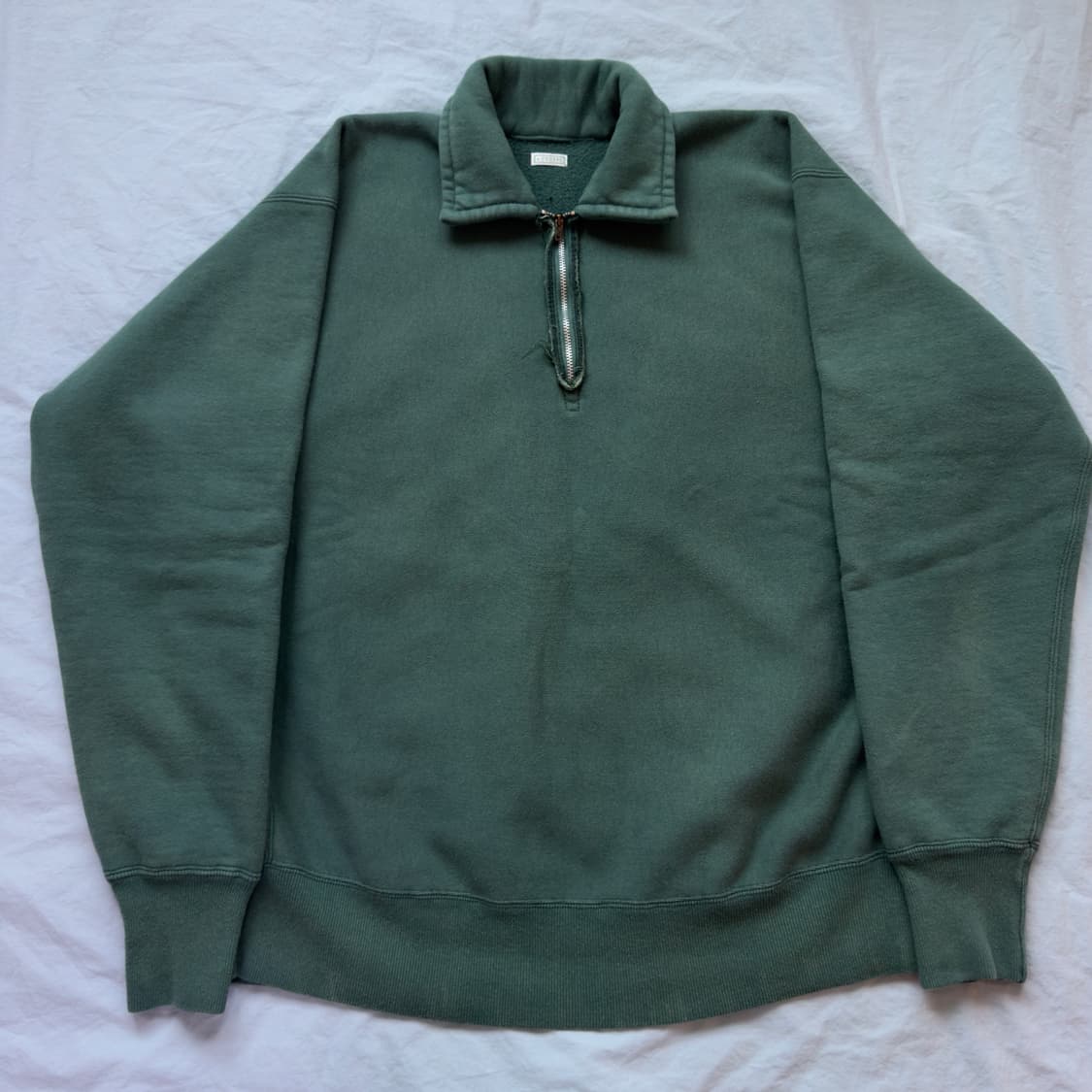 [3] 아프레쎄 24SS 빈티지 하프집업 스웨트 그린 상품이미지1