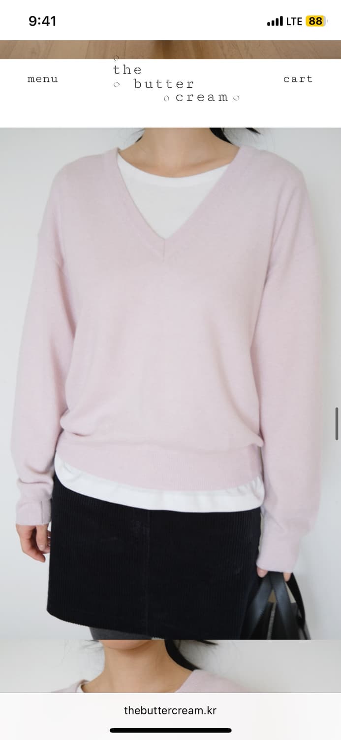 더버터크림 [SLOCO] Jenna v neck cashmere knit 상품이미지3