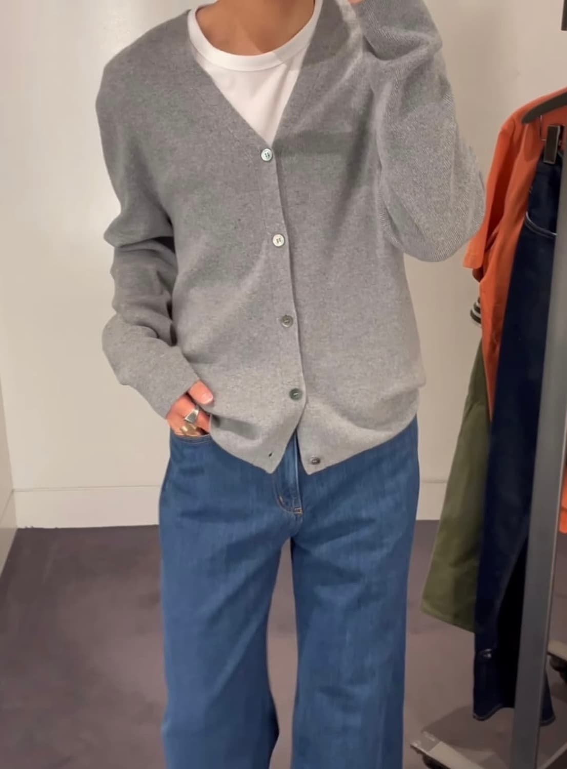 [L]코스 캐시미어 가디건 그레이 상품이미지1