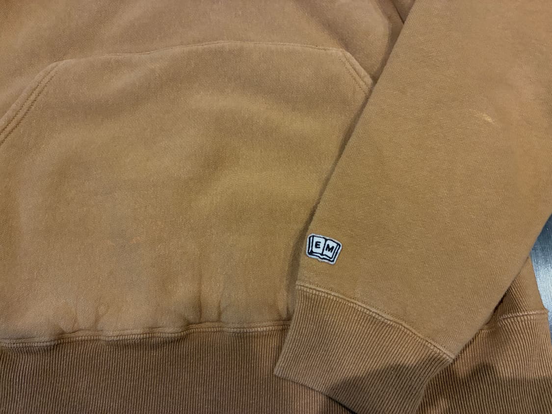 L) 엔즈앤드민즈 머스타드 브라운 리버스위브 후드티 상품이미지2