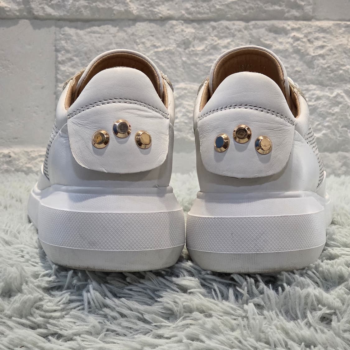 7a-9:제옥스 여성 화이트 가죽 스니커즈(36 EU / 230 mm) 상품이미지3