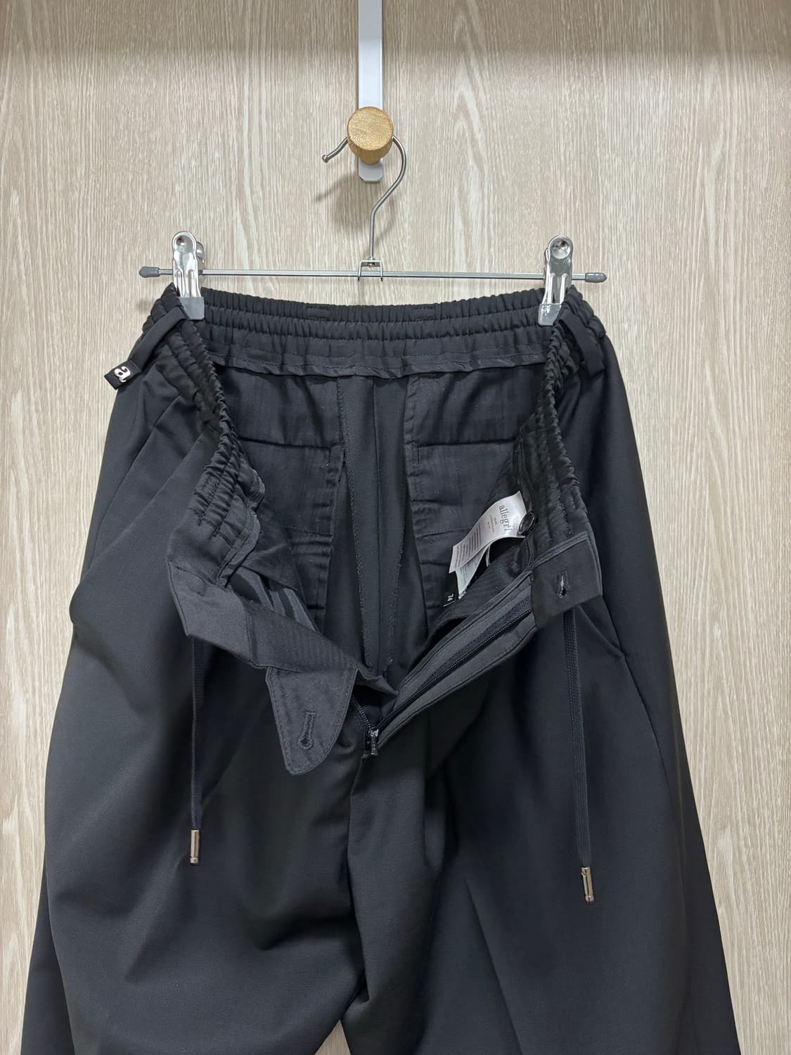 알레그리 울 투턱 밴딩 슬랙스29~31/블랙 상품이미지5