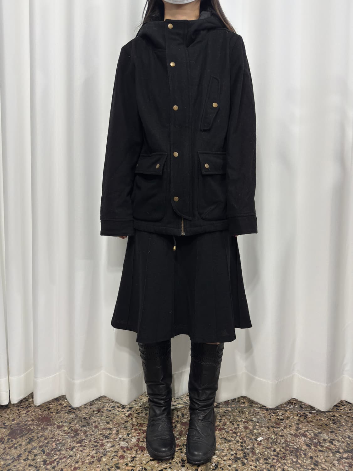 hood pocket wool jacket 상품이미지2