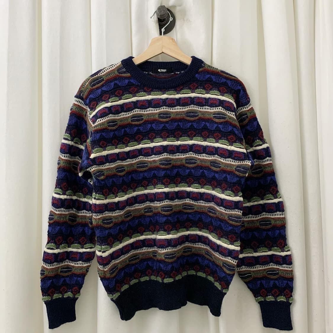 빈티지 멀티컬러 케이블 라운드 니트 상품이미지1