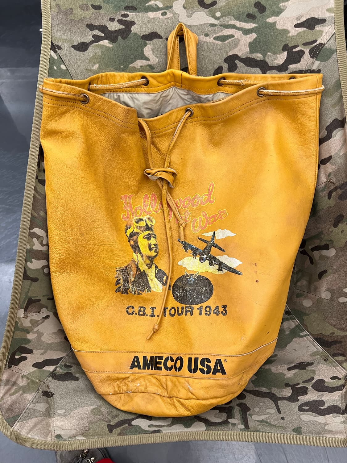 1990s AMECO 아메코 레더 밀리터리 더플백 럭색 백팩 상품이미지6