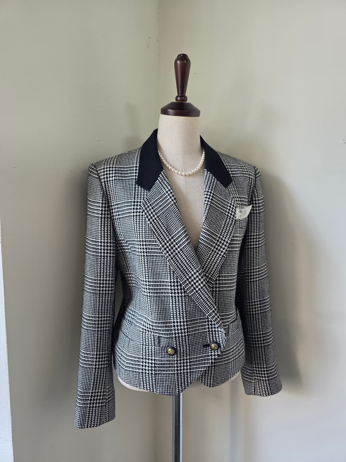 KORET 체크 더블 브레스티드 자켓 상품이미지1