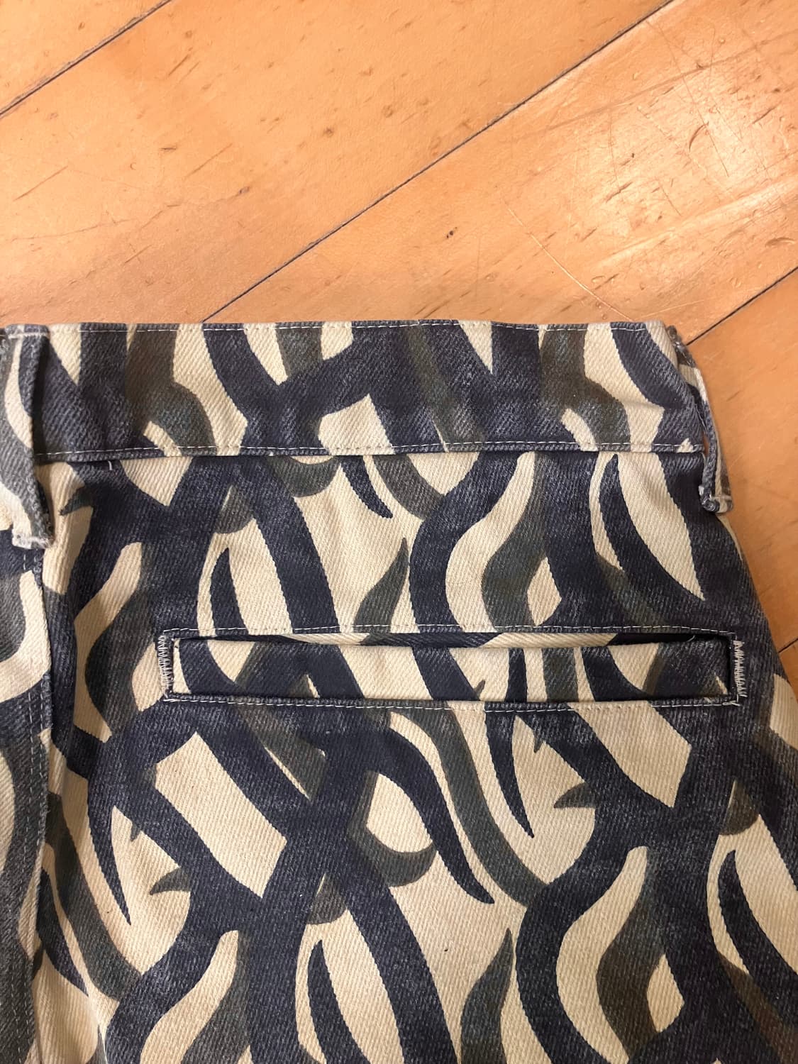 Japanese 90s 트라이벌 패턴 하드코튼 카고 팬츠 34 상품이미지8