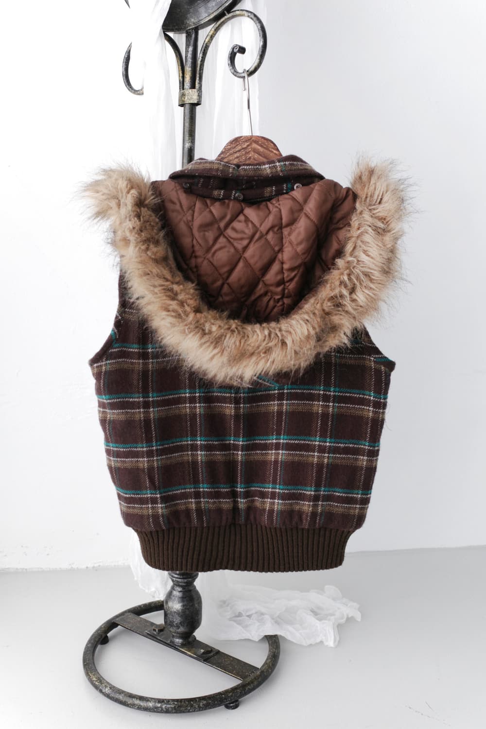 check fur vest  상품이미지2