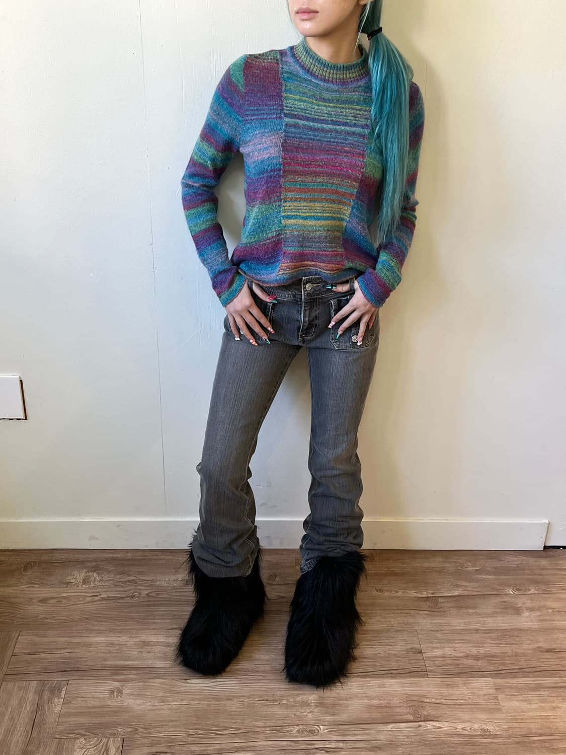 japanvtg 레인보우 스웨터 상품이미지8