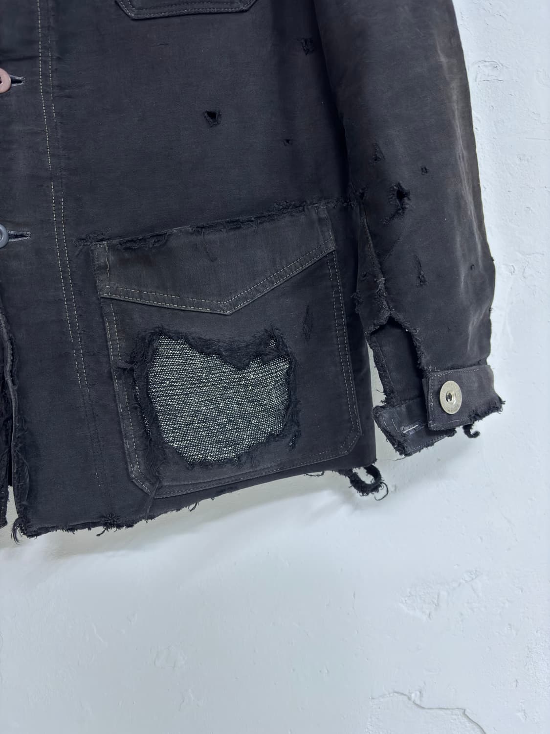 1940s 프렌치 르 몽생 미셸 워크 자켓 블랙 몰스킨 상품이미지8