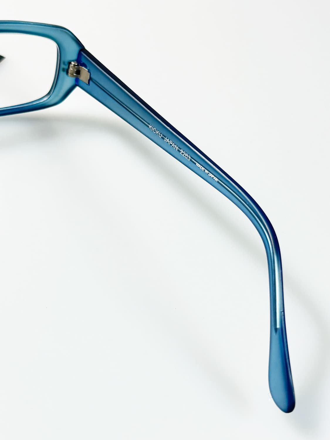 90s KICKU JAPAN 뿔테 블루 스퀘어 빈티지 안경 상품이미지6