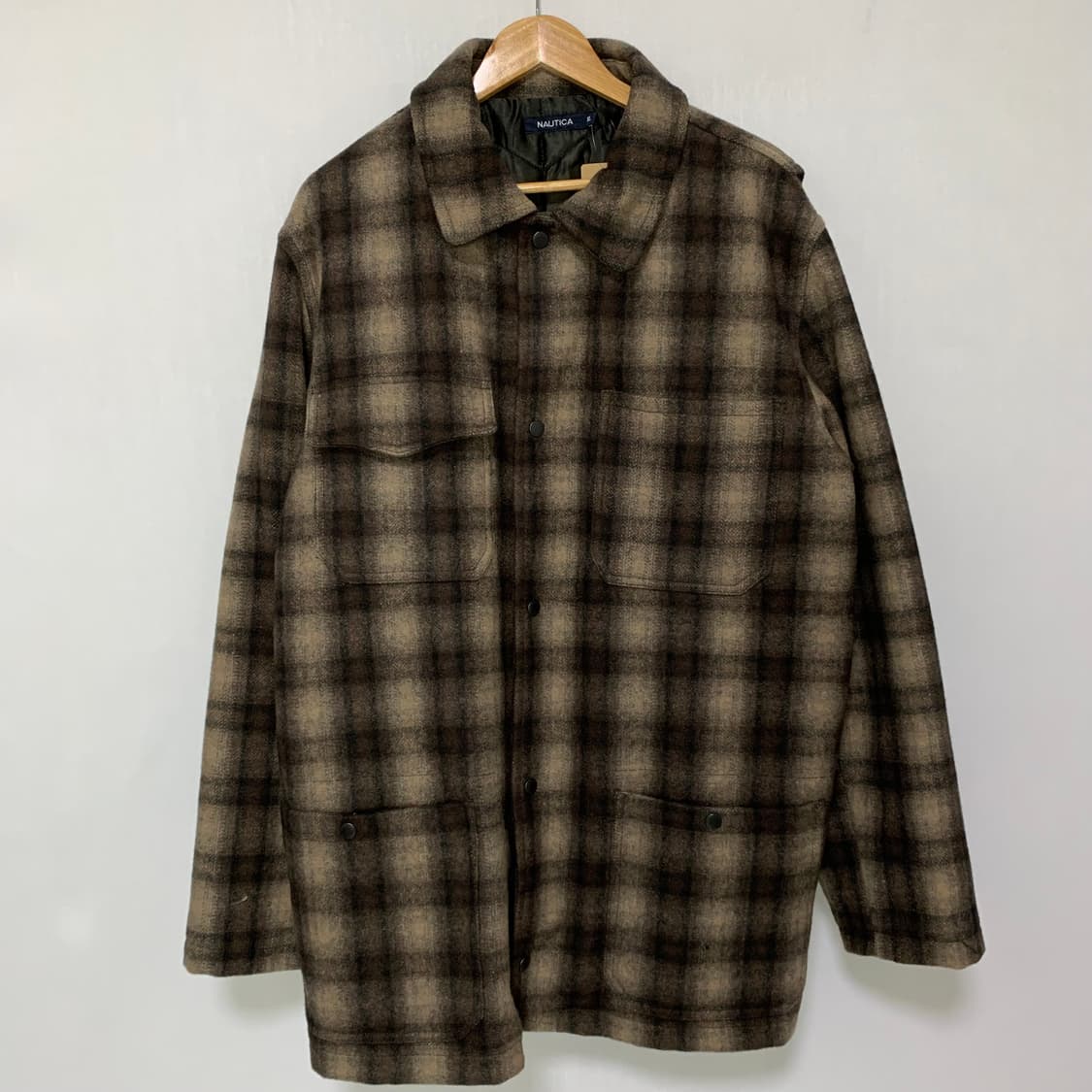 노티카 체크 울 숏 코트 자켓 빈티지 남녀공용 상품이미지2