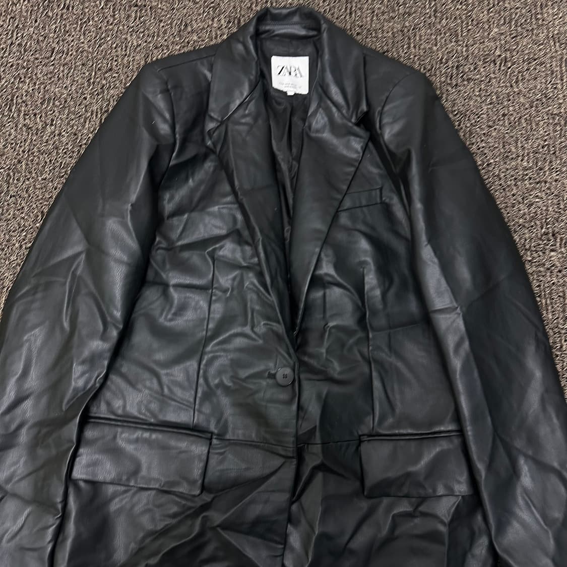 ZARA 자라 여성 가죽 자켓 블랙 S 상품이미지2