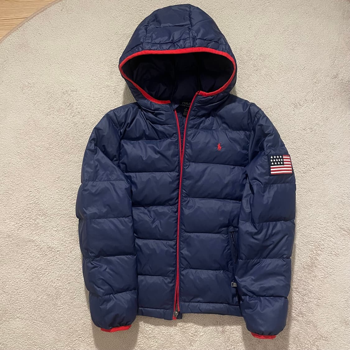 폴로 스몰 레드포니 성조기 경량패딩 상품이미지1