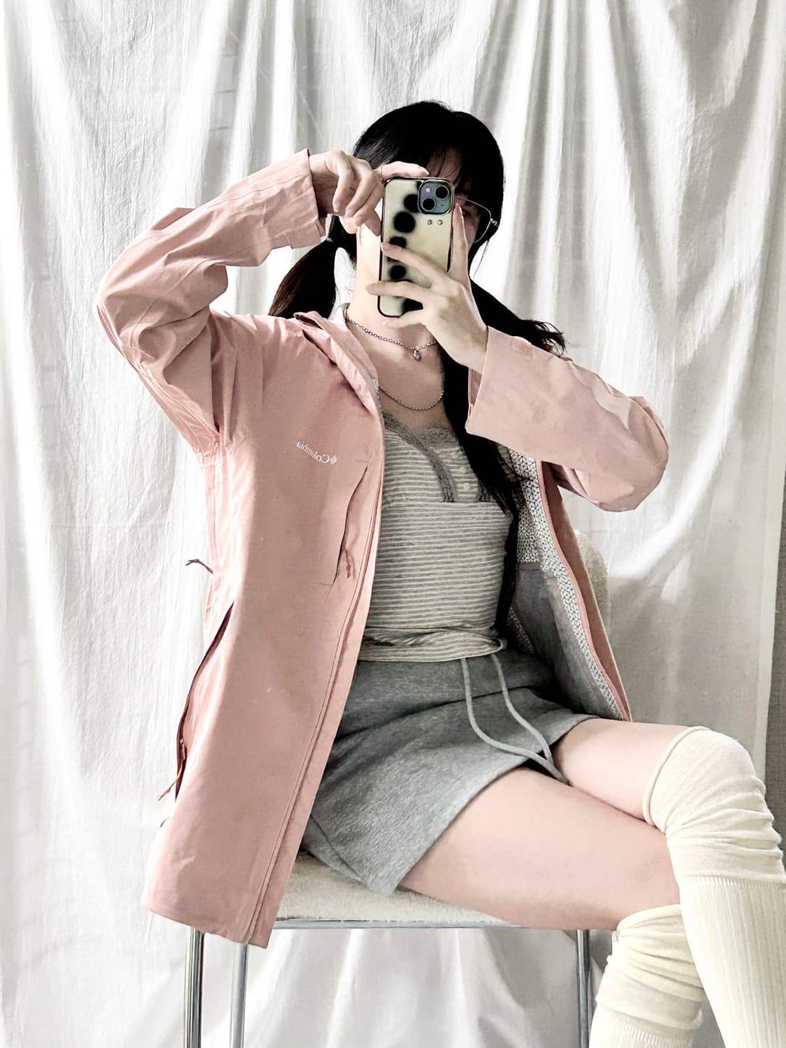 콜롬비아 베이비핑크 바람막이 상품이미지2