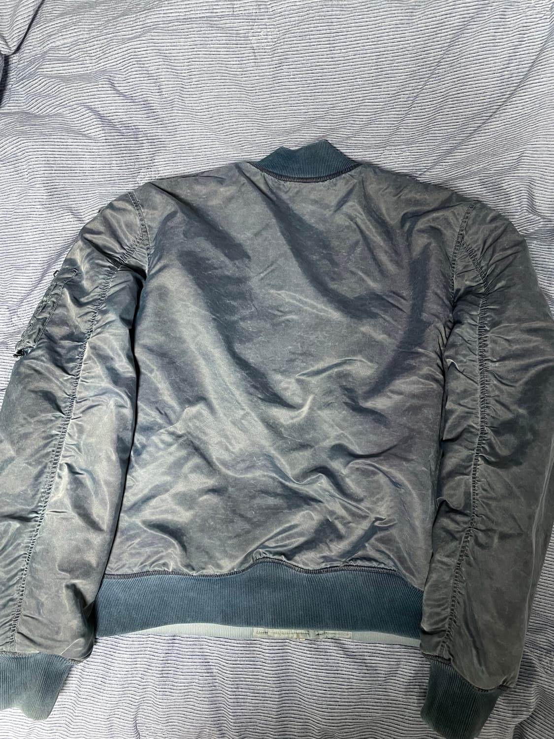 스투시 다이드 나일론 봄버 네이비 L 상품이미지2