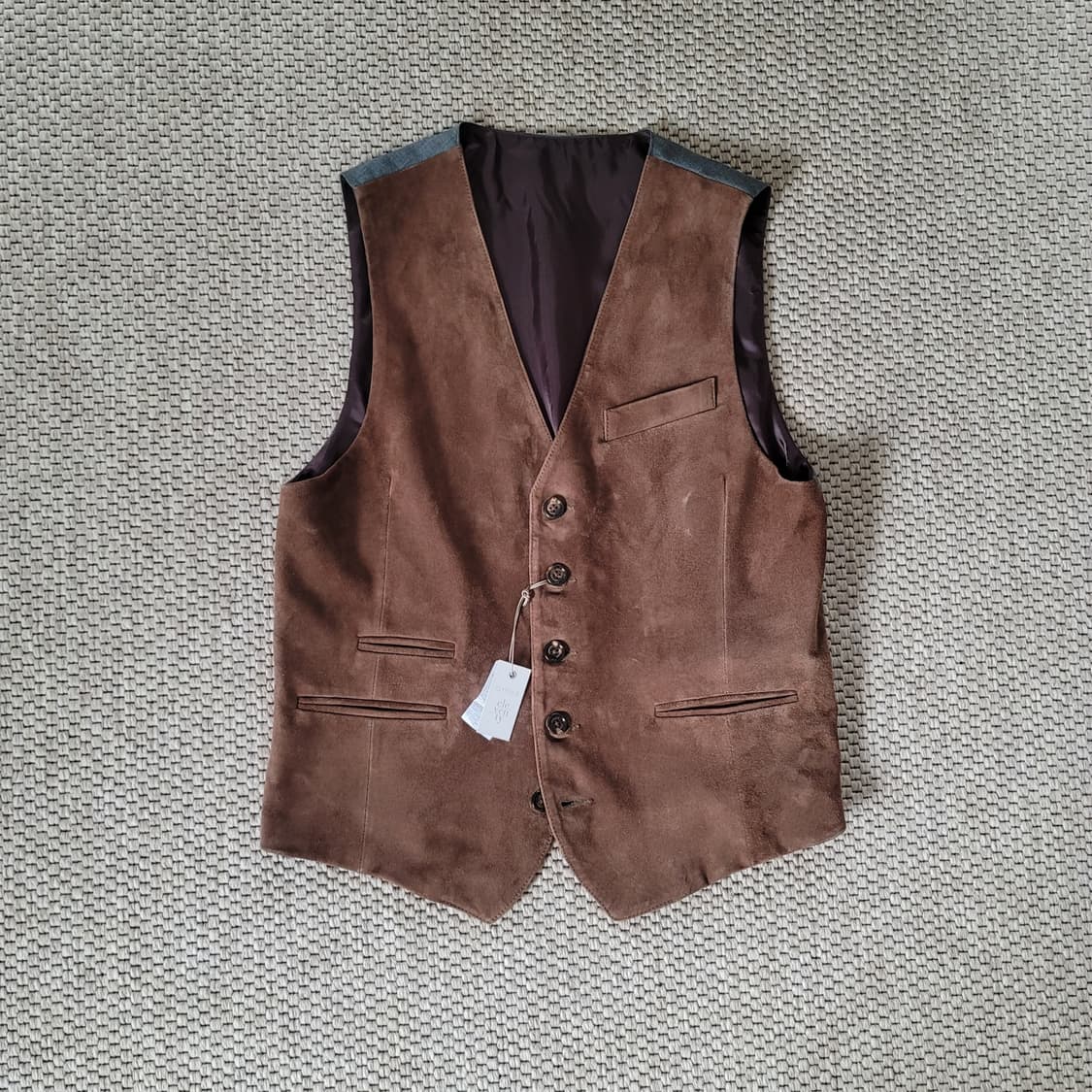 Eleventy 일레븐티 이탈리안 최고급 스웨이드 가죽 웨이스트 코트 베 상품이미지7