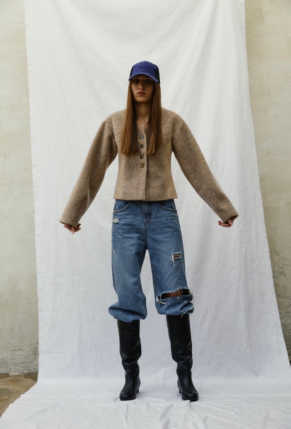 마뗑킴 볼륨 가디건 자켓  베이지 상품이미지2