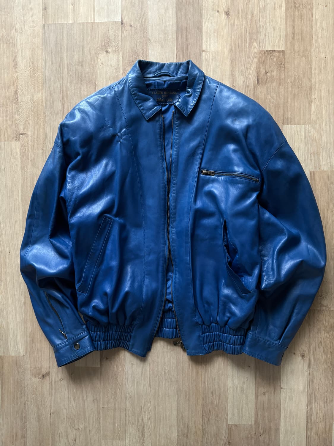 블루 리얼레더 자켓 상품이미지1